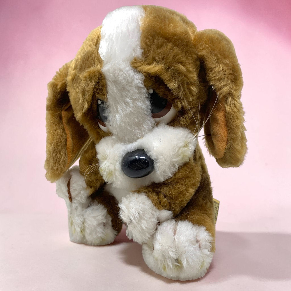 Vintage 1981 Sad Sam Puppy Plush Applause 8” Dog Big Eyes Wallace Berrie Korea